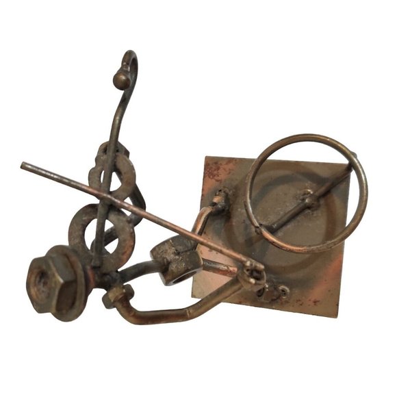 Violin Player Metal Nuts and Bolts Musician Figurine Candle Holder? 4x3.5x5" - Picture 9 of 12